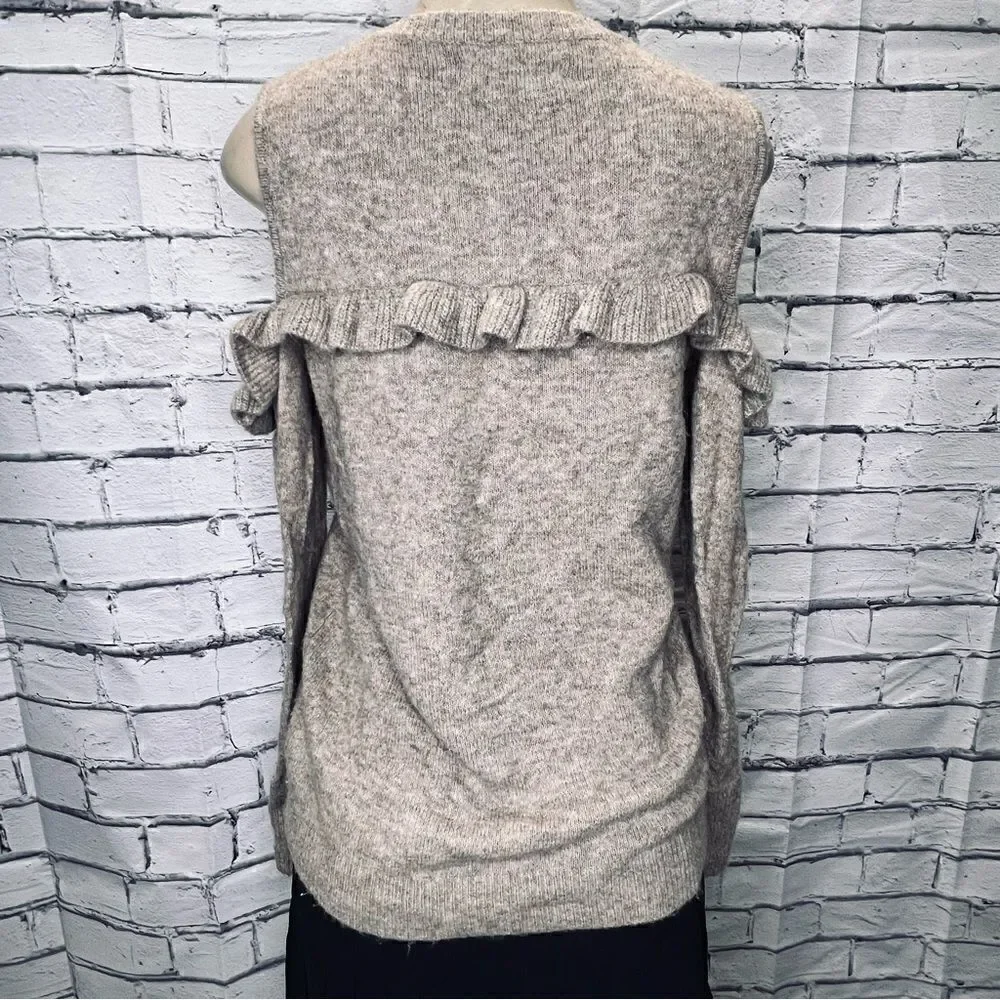 LOFT Ruffle Cold Shoulder Sweater size S - Picture 5 of 9